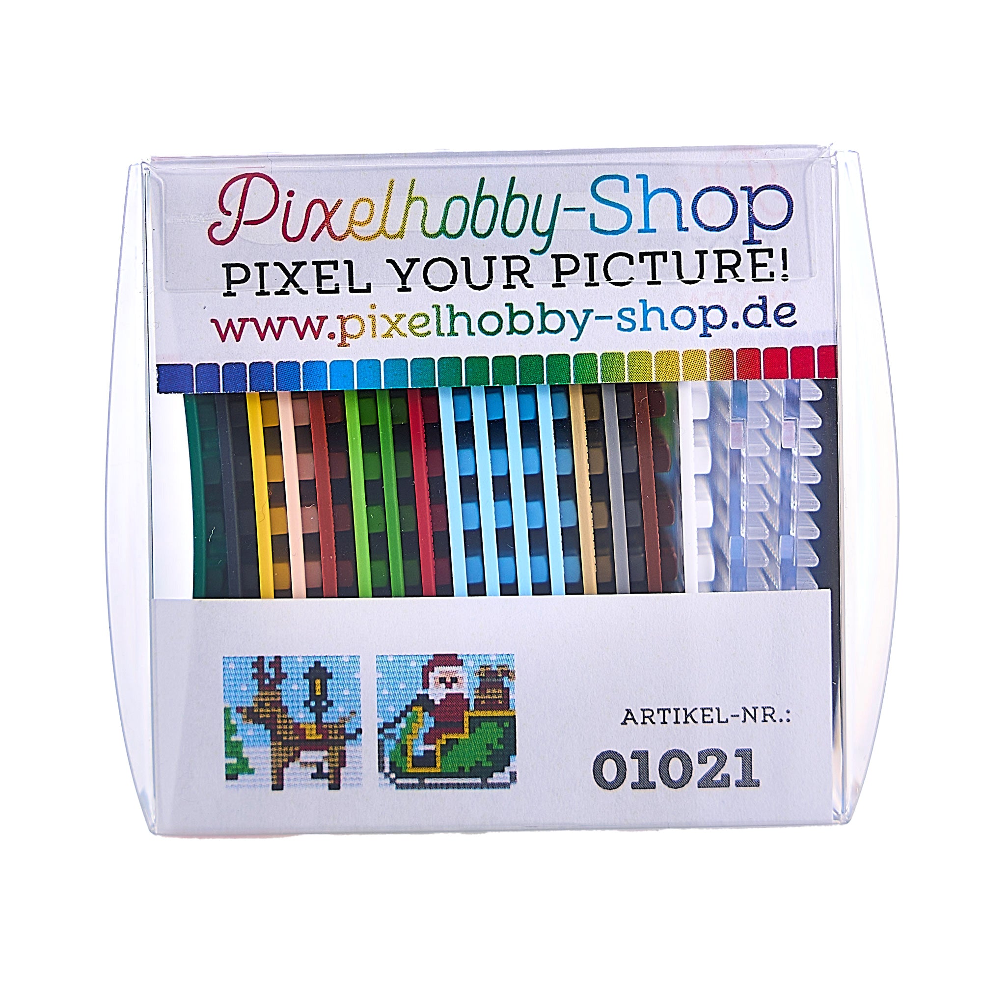 Pixelhobby Klassik (Mini) Magnet Set - Weihnachtsmann und Schlitten