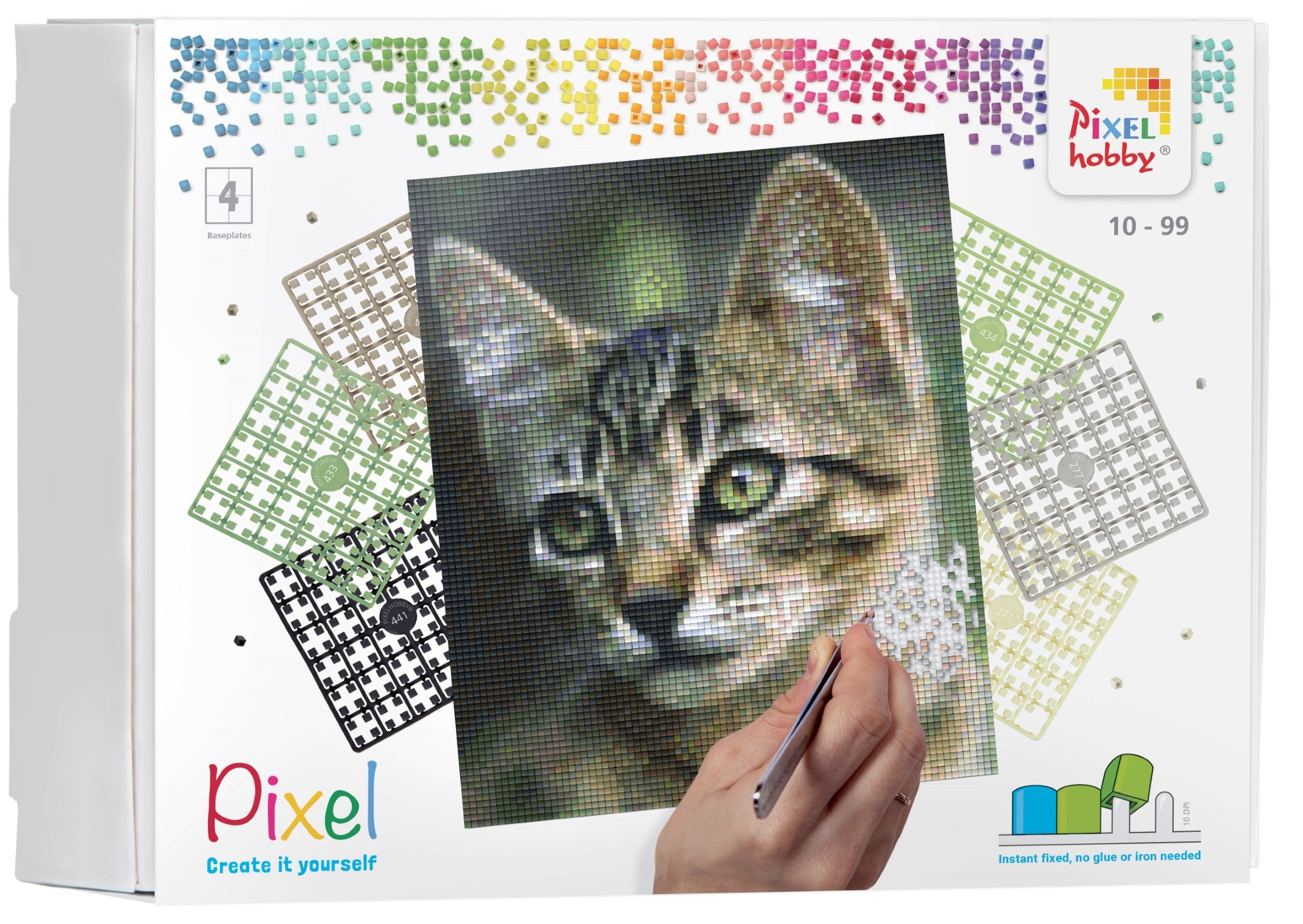 Pixelhobby Set mit 4 Basisplatten - Katze