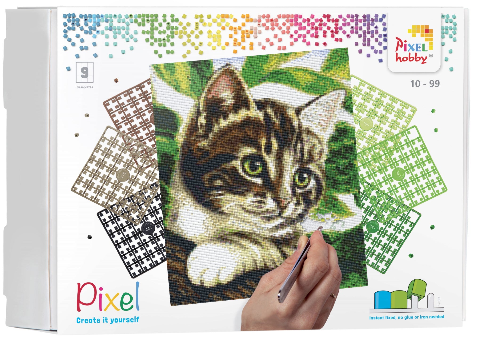 Pixelhobby Set mit 9 Basisplatten - Kätzchen