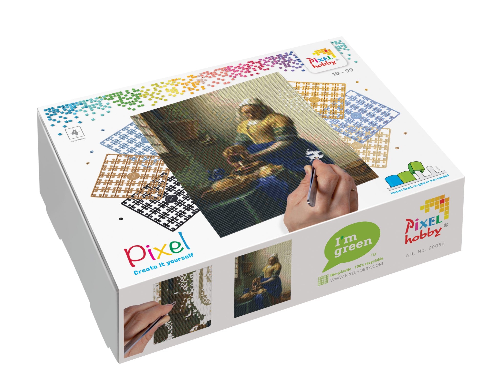 Pixelhobby Set mit 4 Basisplatten - Milchmädchen
