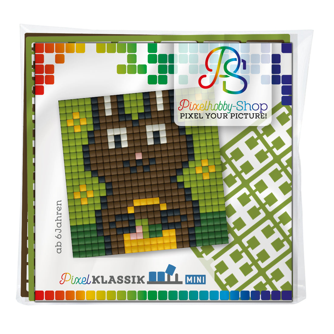 Pixelhobby Klassik (Mini) Magnet Set - Hase mit Körbchen