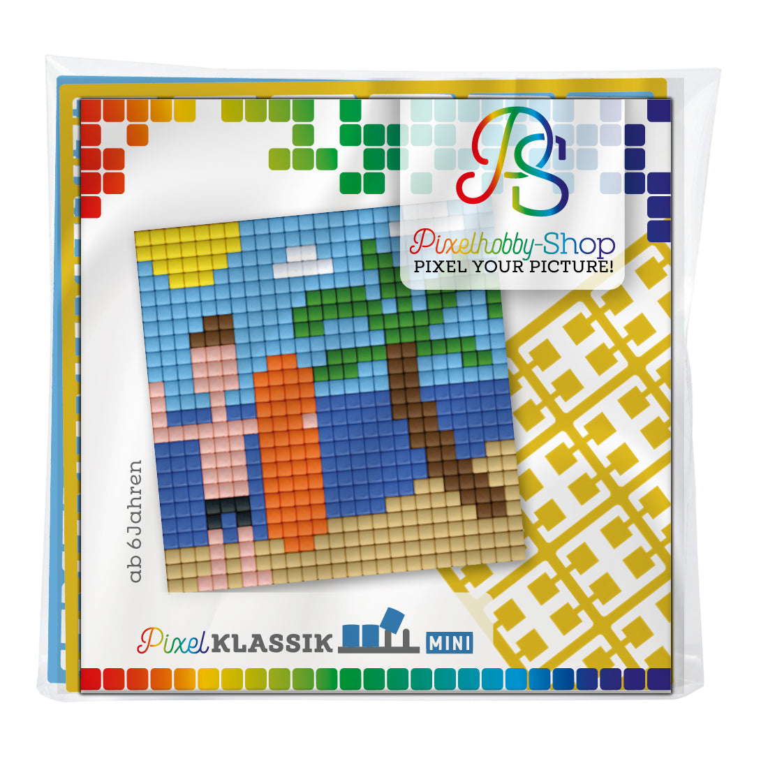 Pixelhobby Klassik (Mini) Magnet Set - Surfer am Strand