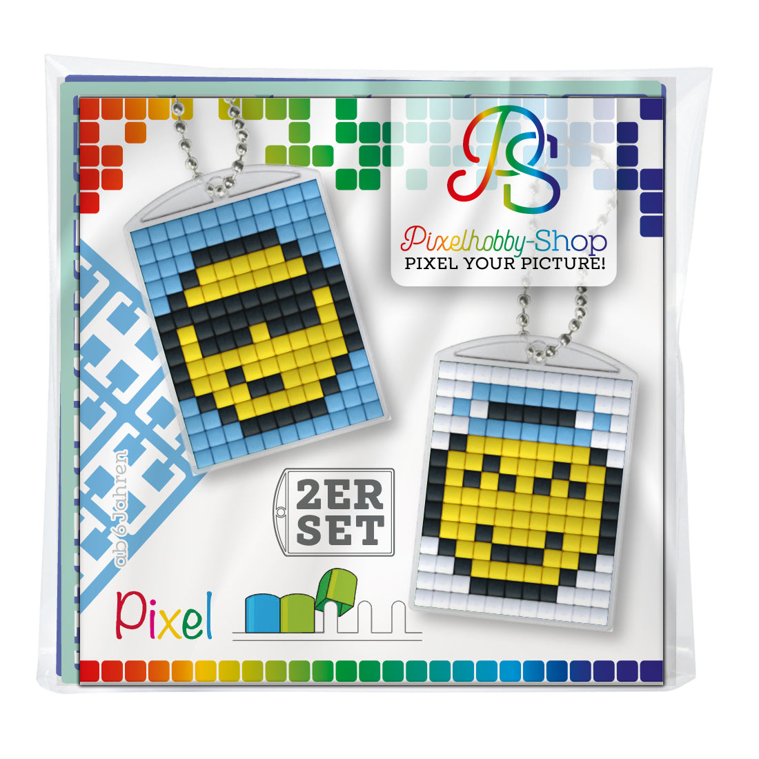 Pixelhobby Medaillon 2er-Set - Smiley 1