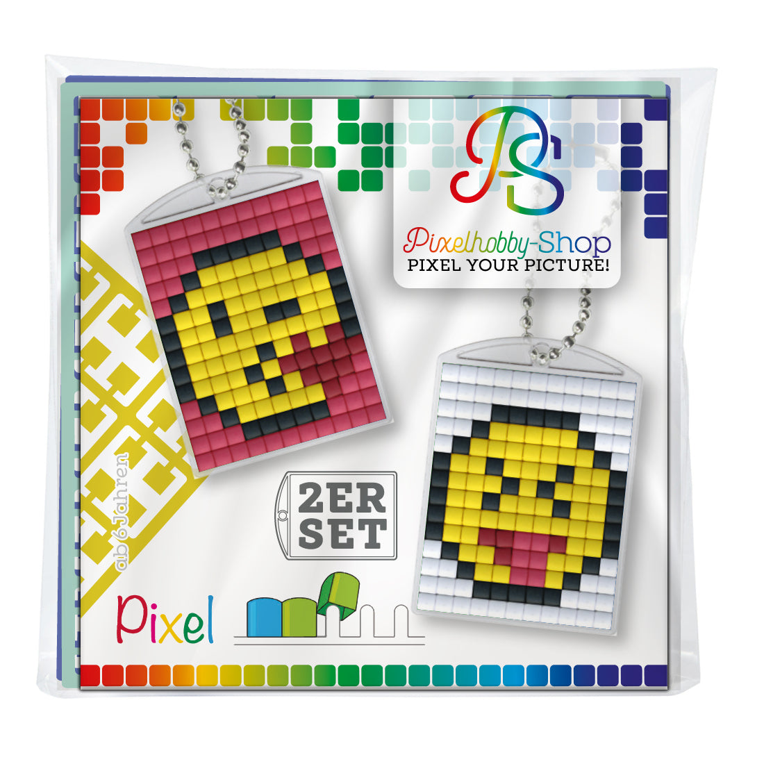 Pixelhobby Medaillon 2er-Set - Smiley 5