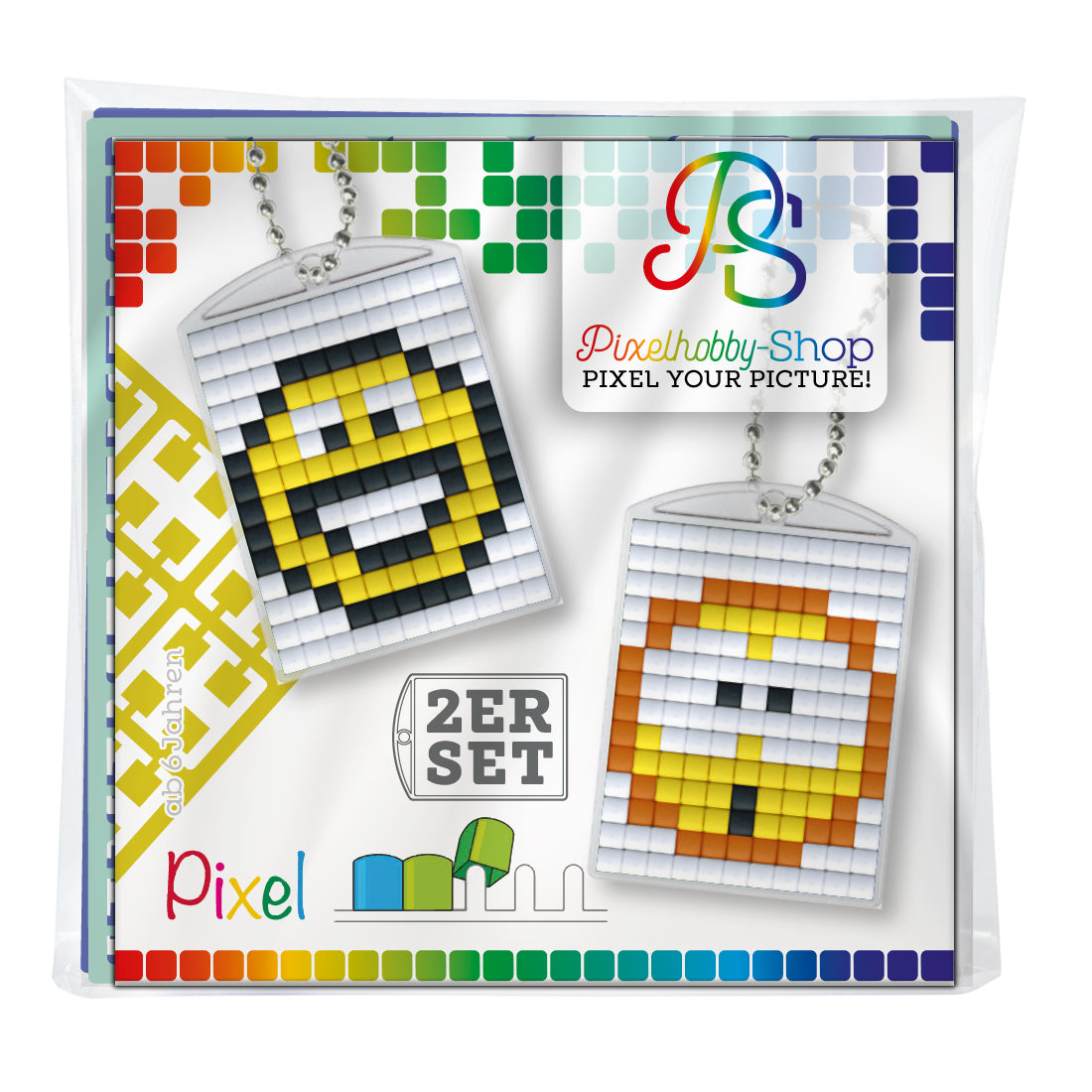 Pixelhobby Medaillon 2er-Set - Smiley 6