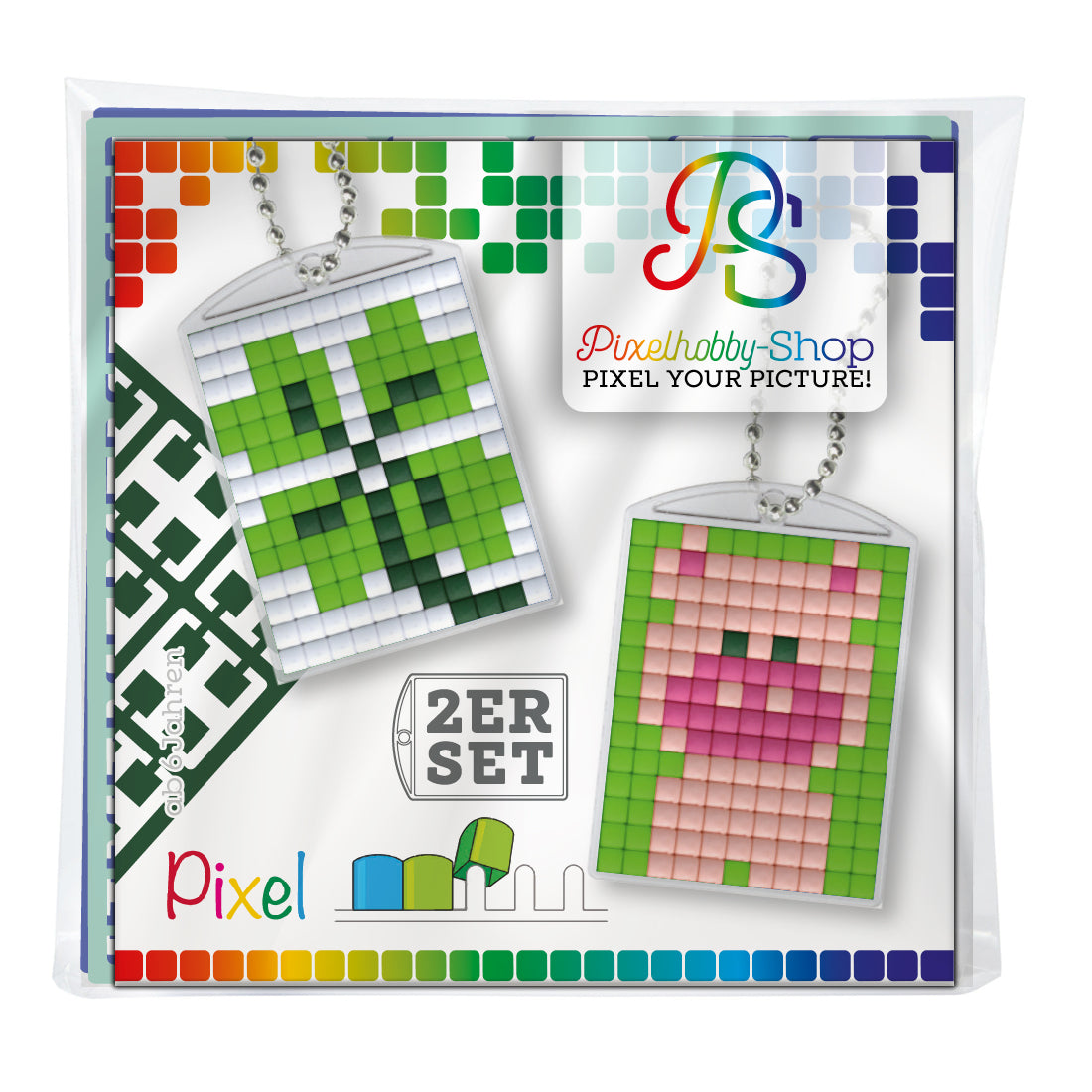 Pixelhobby Medaillon 2er-Set - Silvester Glück