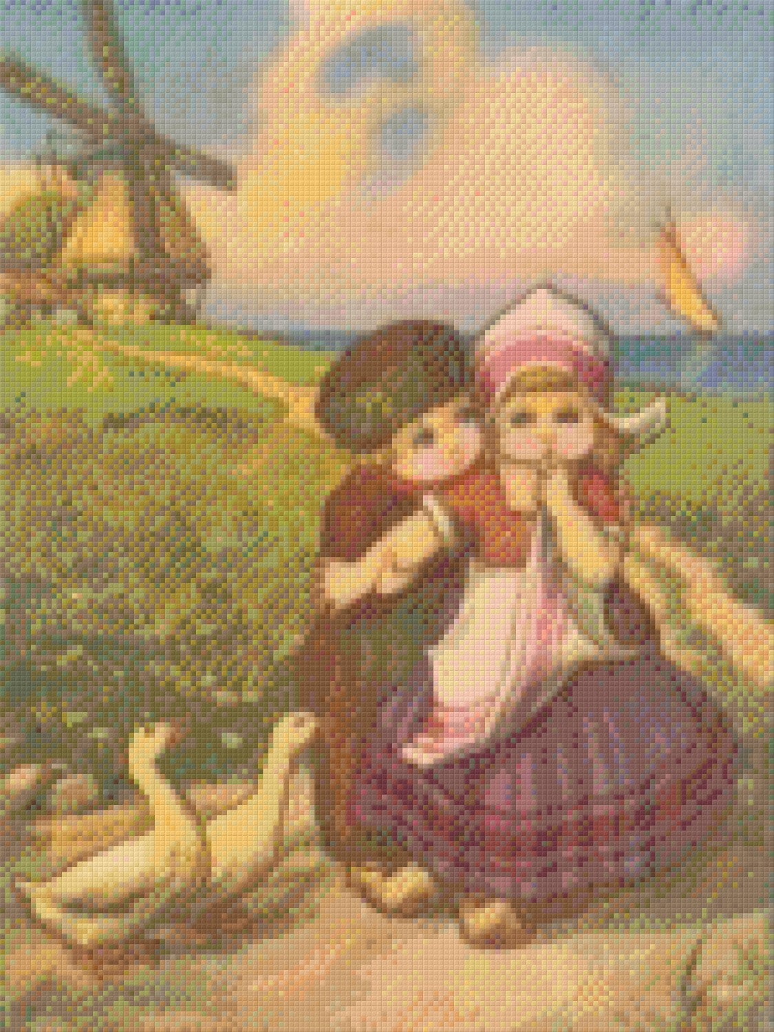Pixelhobby Klassik Vorlage - Gänse hüten