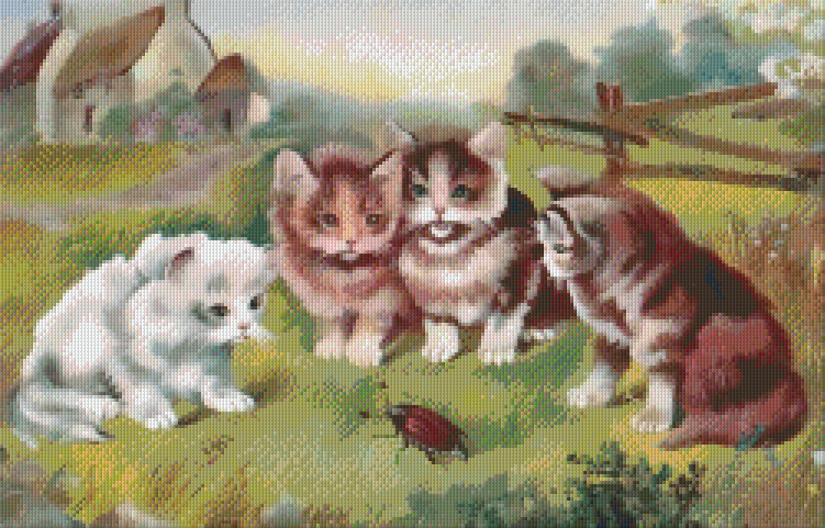Pixelhobby Klassik Vorlage - Katzen auf Beobachtung