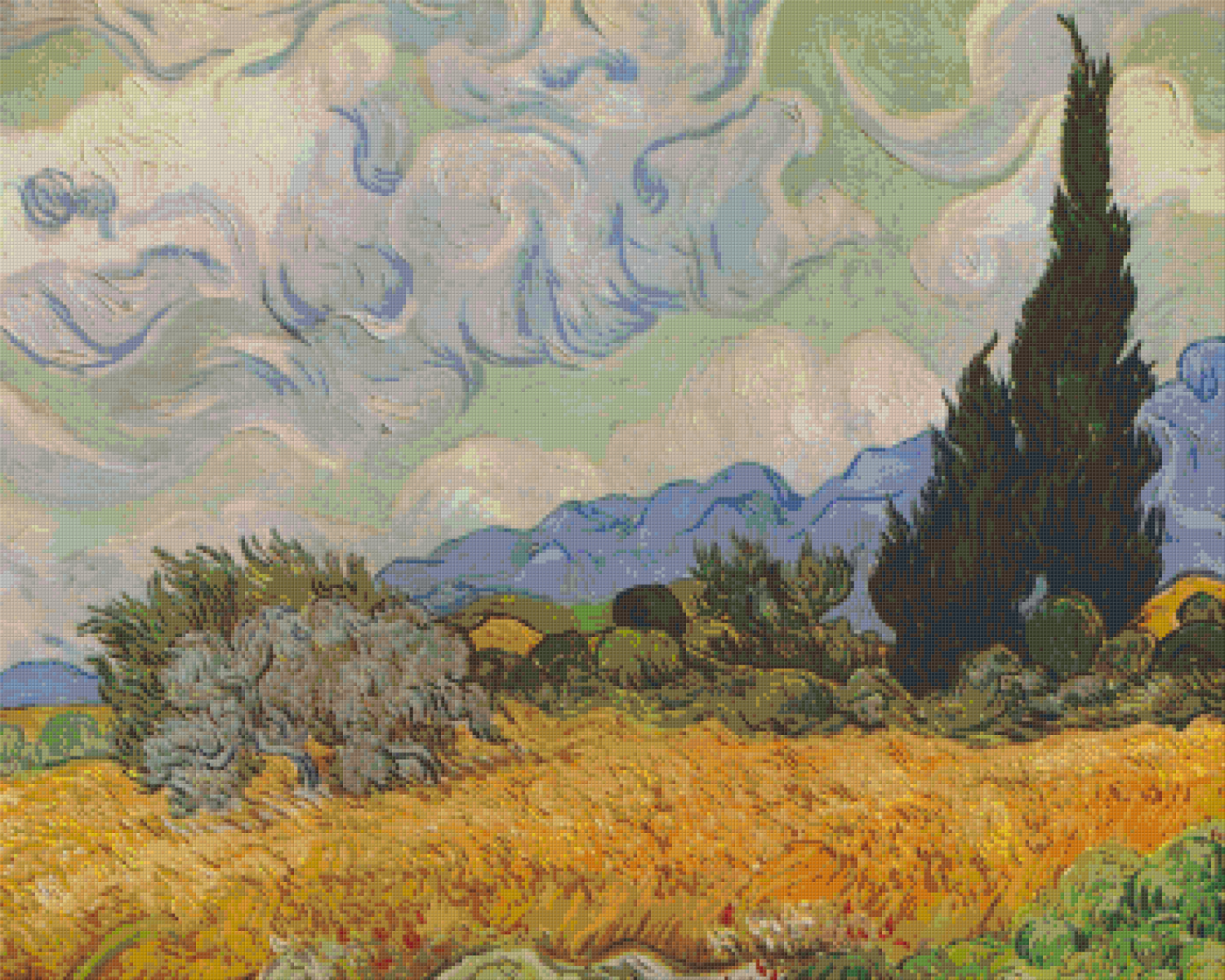 Pixelhobby classic set - wheat field with cypresses
