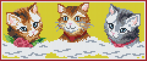 Pixelhobby Klassik Vorlage - Trio Katzen