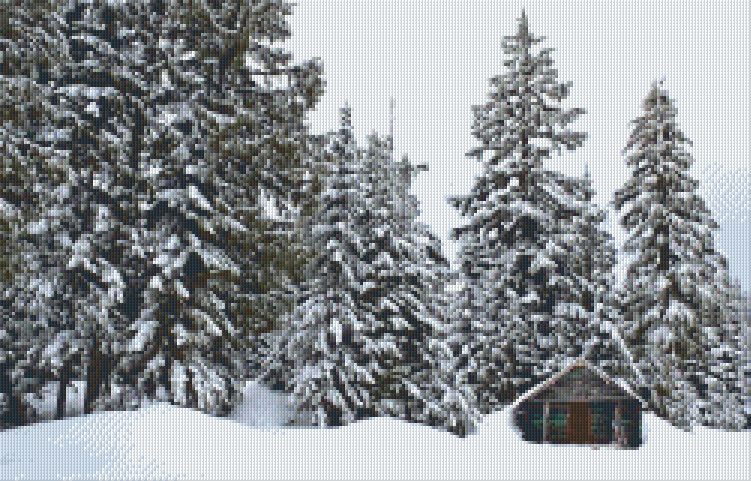 Pixelhobby Klassik Vorlage - Winterlandschaft