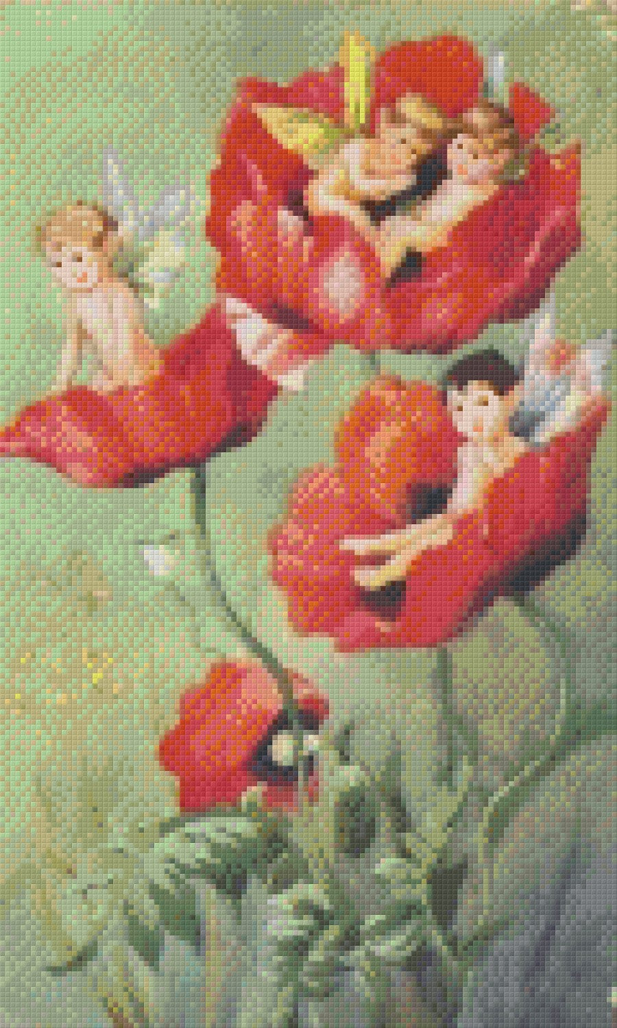Pixelhobby Klassik Vorlage - Klatschmohn Feen