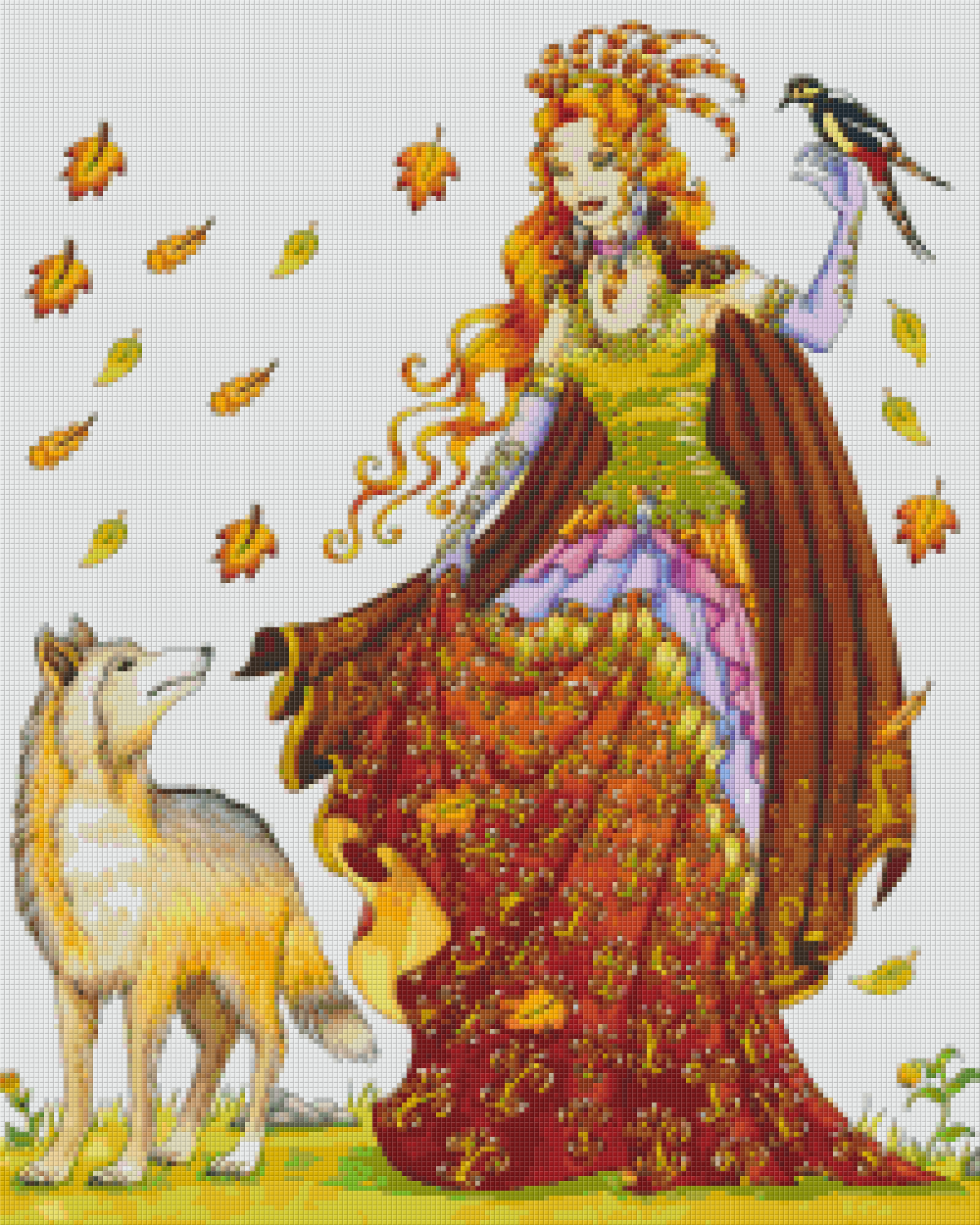 Pixelhobby Klassik Vorlage - Fantasy mit Wolf
