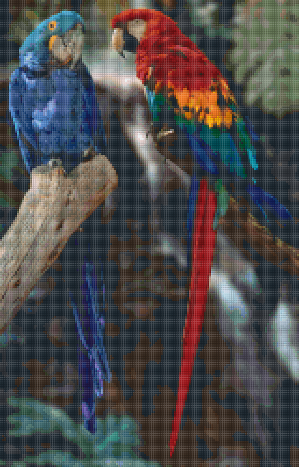 Pixelhobby Klassik Vorlage - Papageien