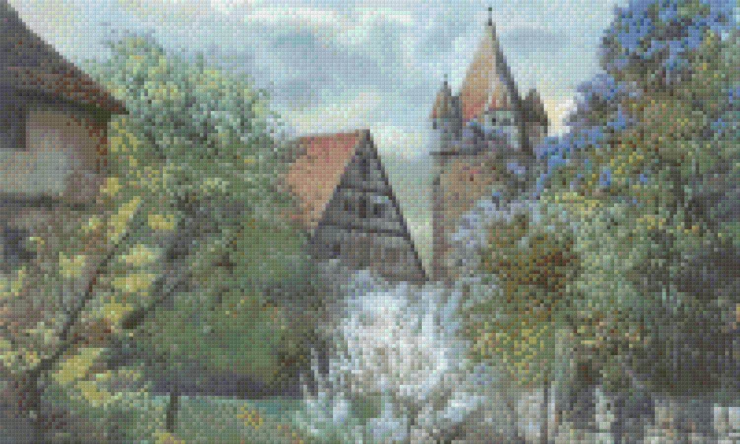 Pixelhobby Klassik Vorlage - Frühjahr im Dorf