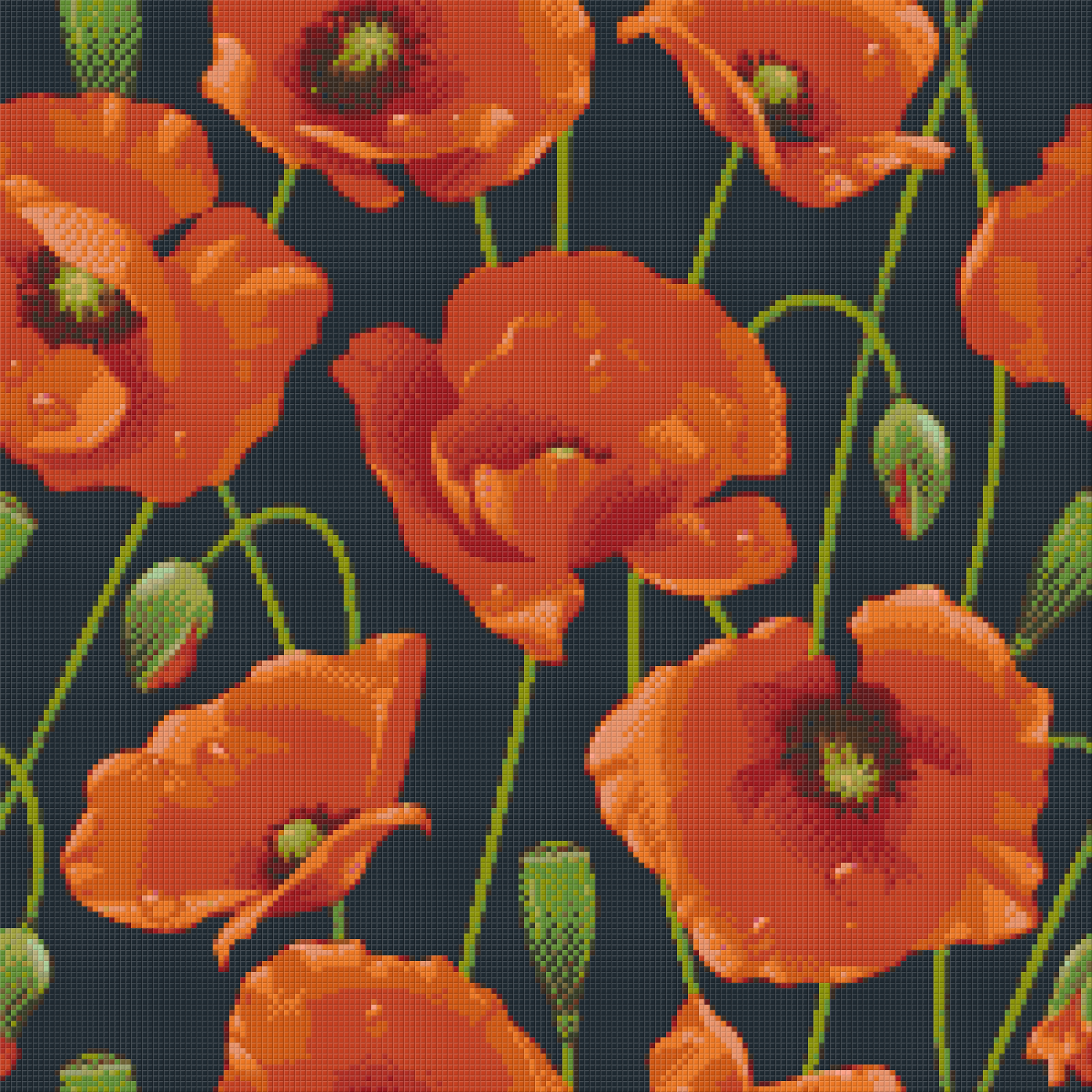 Pixelhobby Klassik Vorlage - Klatschmohn