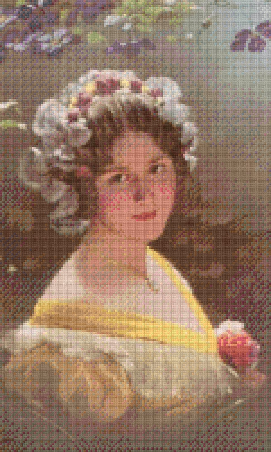 Pixelhobby Klassik Vorlage - Frau mit Blumen im Haar