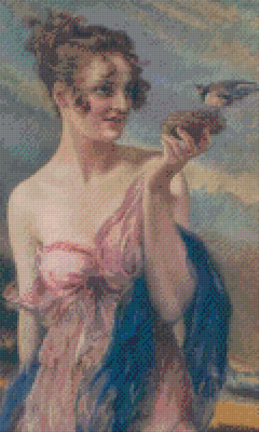Pixelhobby Klassik Vorlage - Frau mit Vogel in der Hand