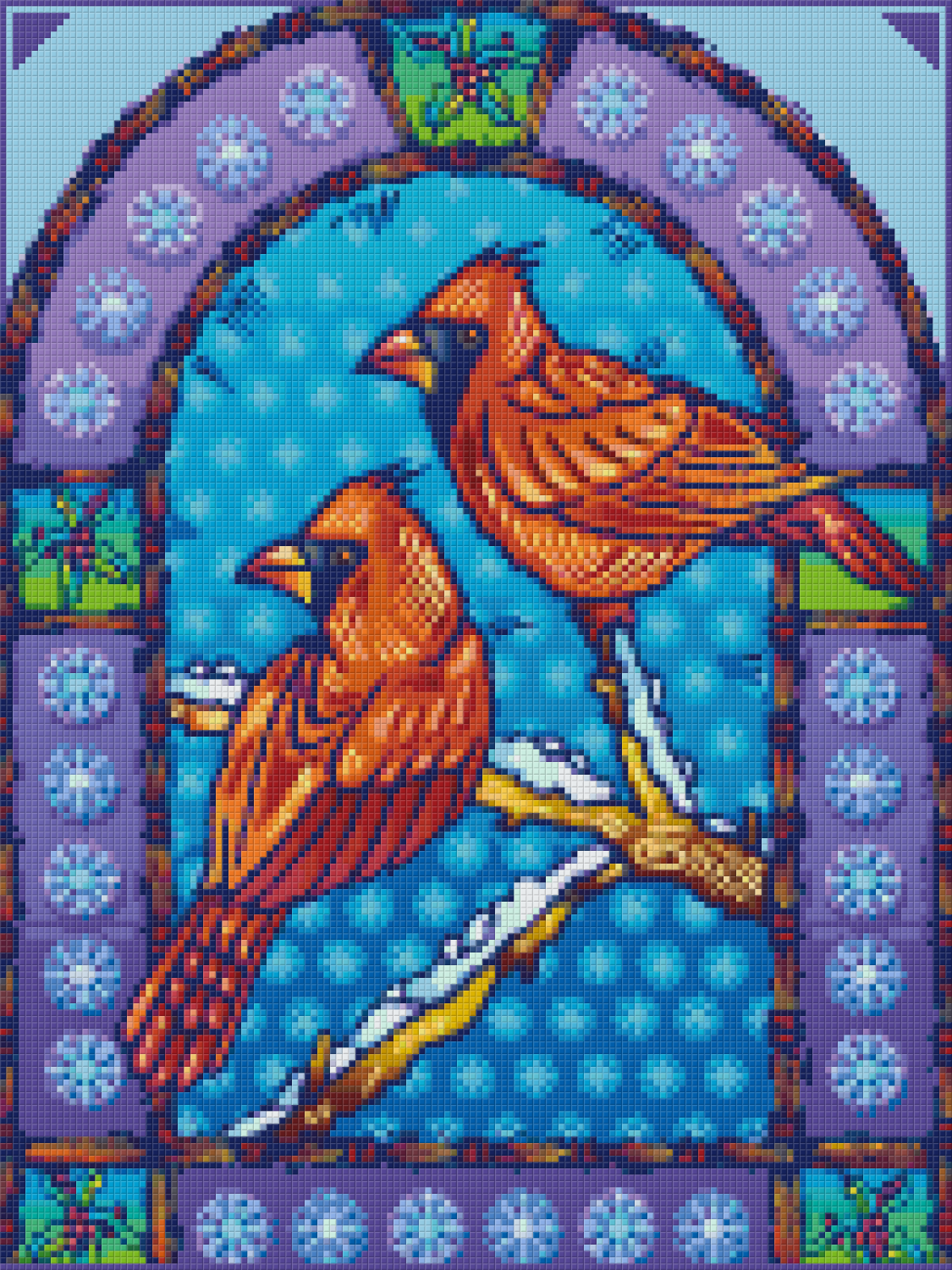 Pixelhobby Klassik Vorlage - Glasfenster Cardinale