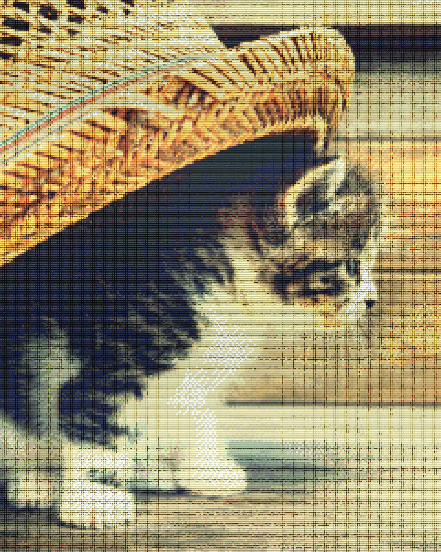 Pixelhobby Klassik Vorlage - Katze mit Hut