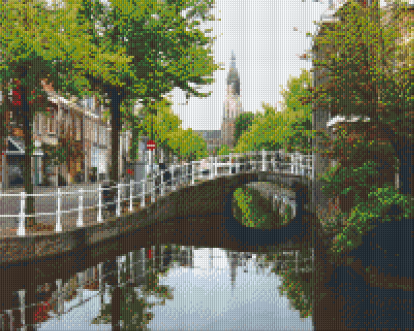 Pixelhobby Klassik Vorlage - Grachtje Delft mit Neuer Kirche