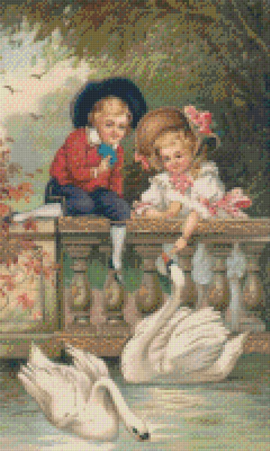 Pixelhobby Klassik Vorlage - Schwäne Füttern