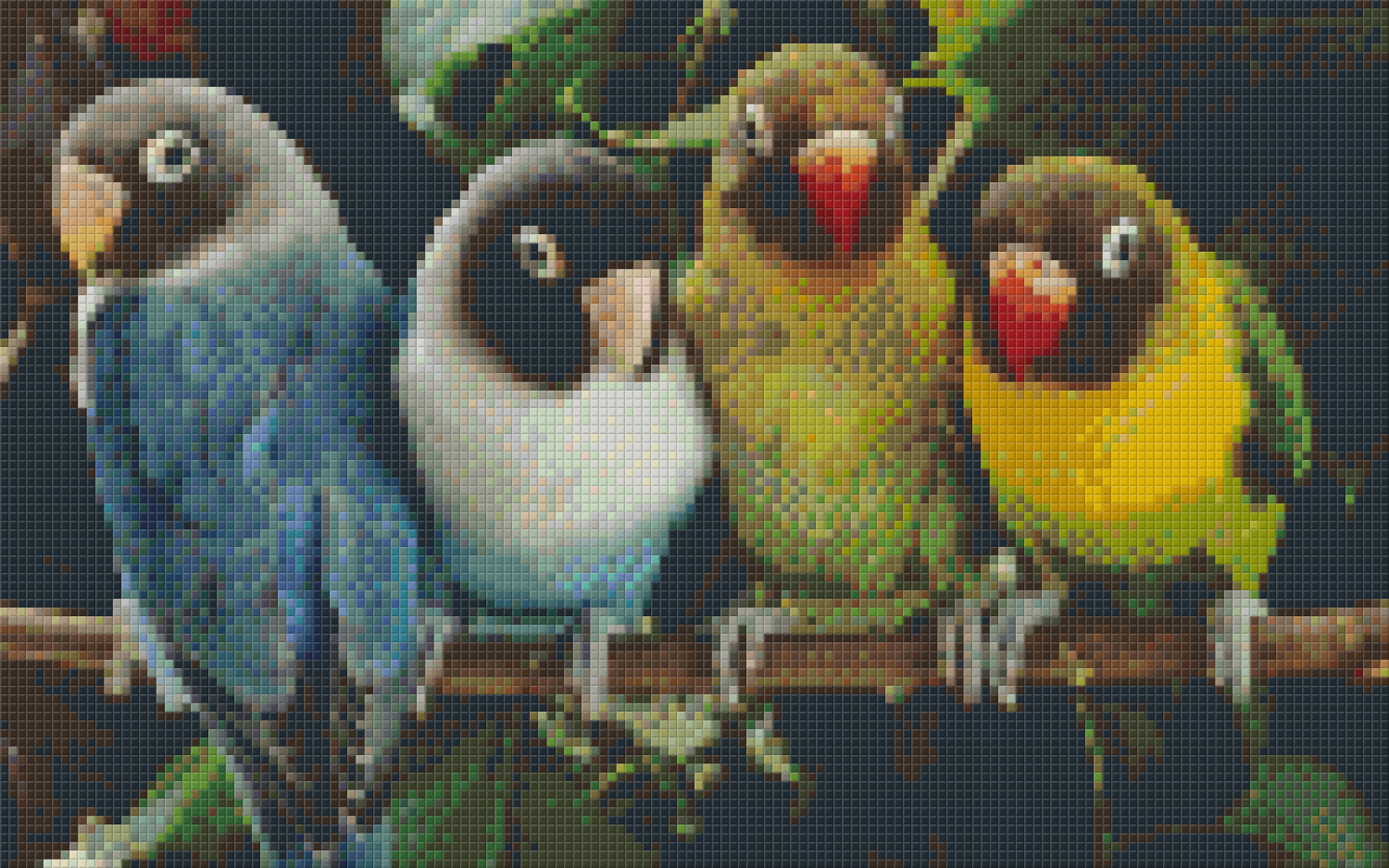 Pixelhobby Klassik Vorlage - Sittiche