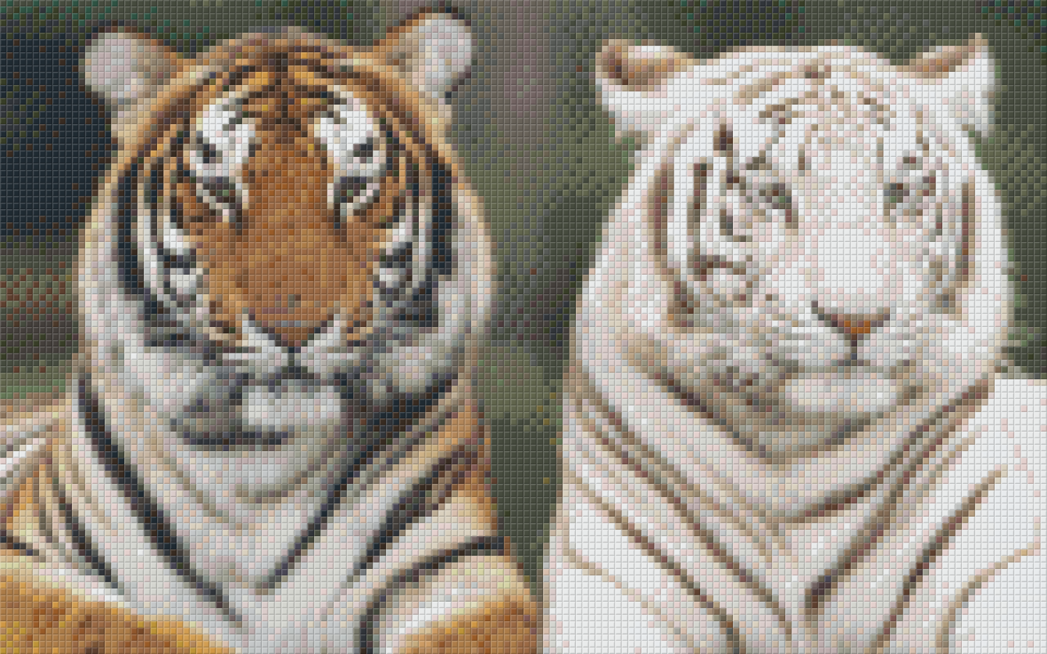 Pixelhobby Klassik Vorlage - Zwei Tiger