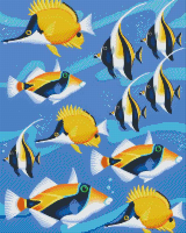 Pixelhobby Klassik Vorlage - viele Fische