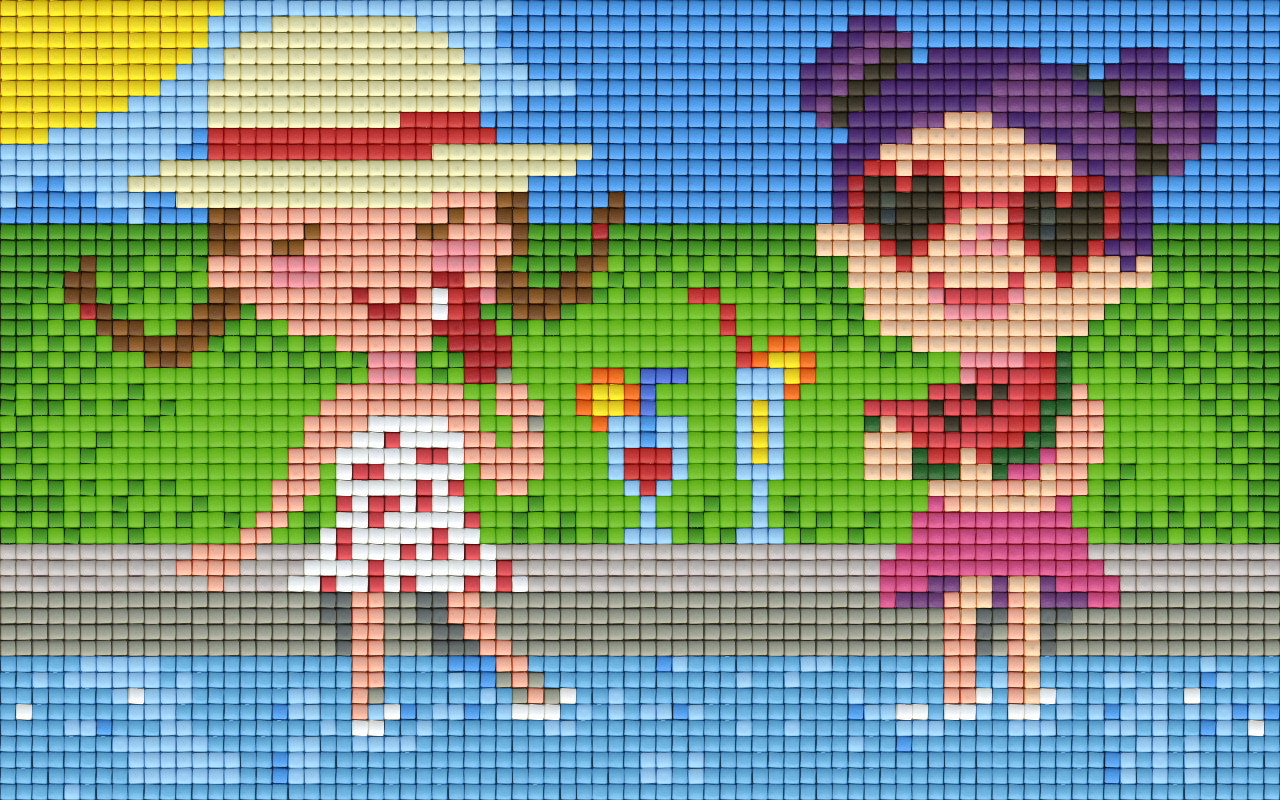 Pixel hobby classic template - BFF at the pool
