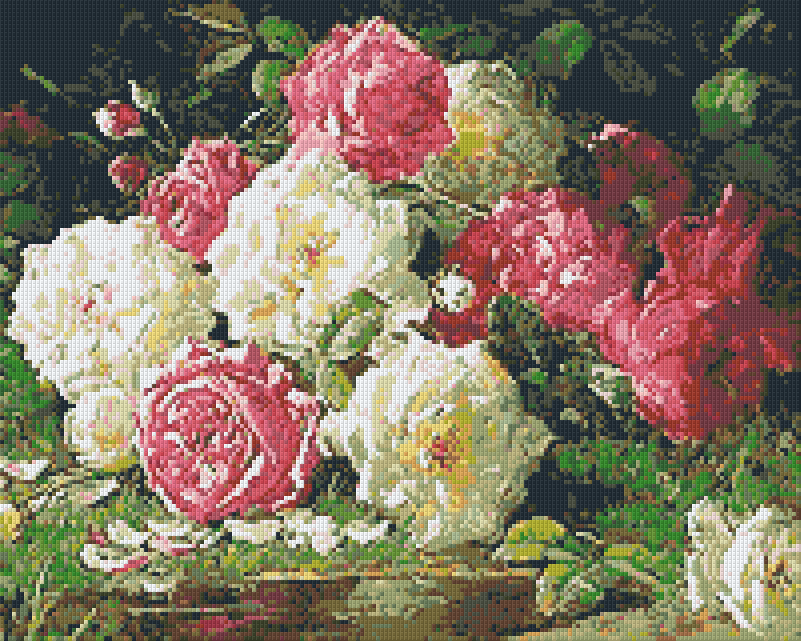 Pixelhobby Klassik Vorlage - Stillleben mit Rosen