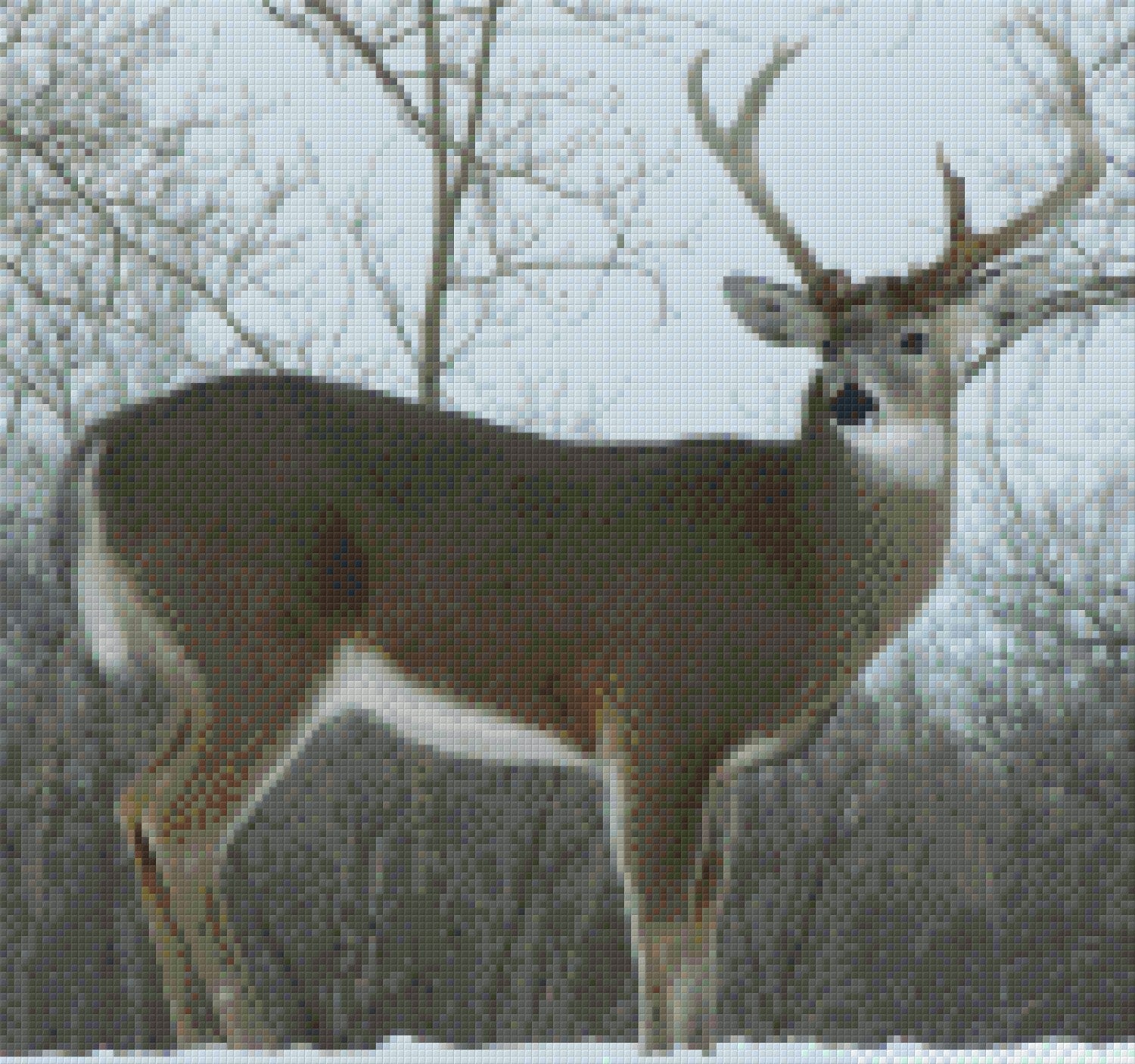 Pixelhobby Klassik Vorlage - Hirsch im Schnee
