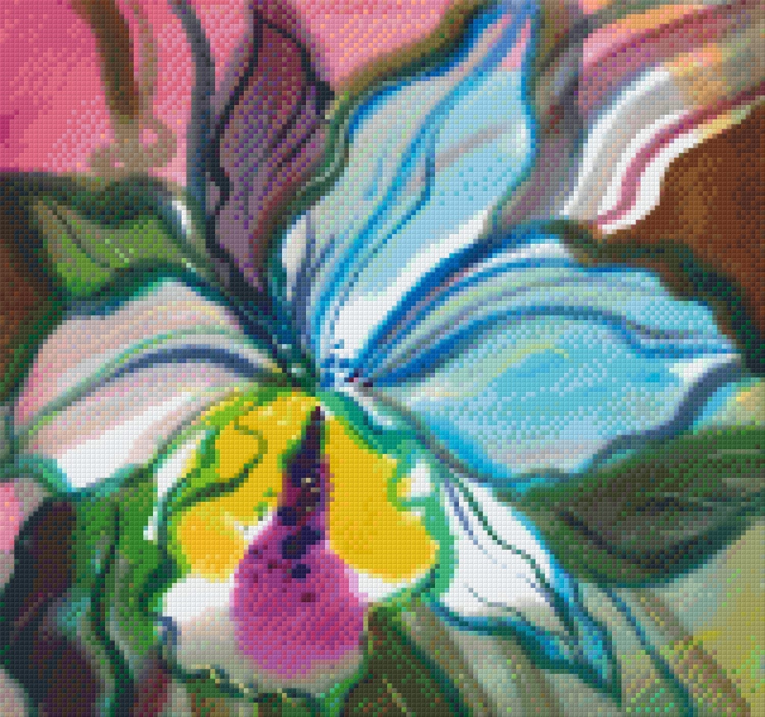 Pixelhobby Klassik Vorlage - Orchidee gemalt
