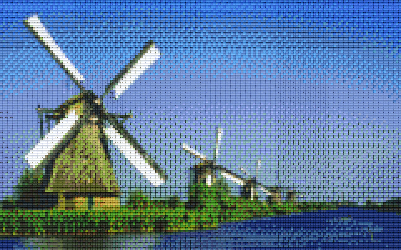 Pixelhobby Klassik Vorlage - Windmühlen