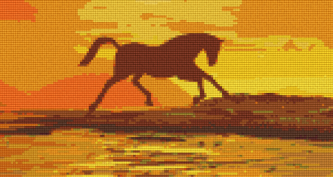 Pixelhobby Klassik Vorlage - Goldenes Pferd