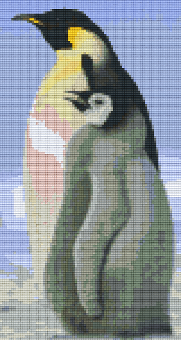 Pixelhobby Klassik Vorlage - Königspinguin mit Kücken