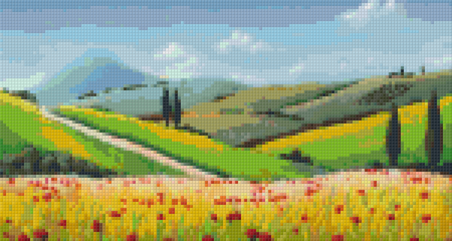 Pixelhobby Klassik Vorlage - Hügel in Italien