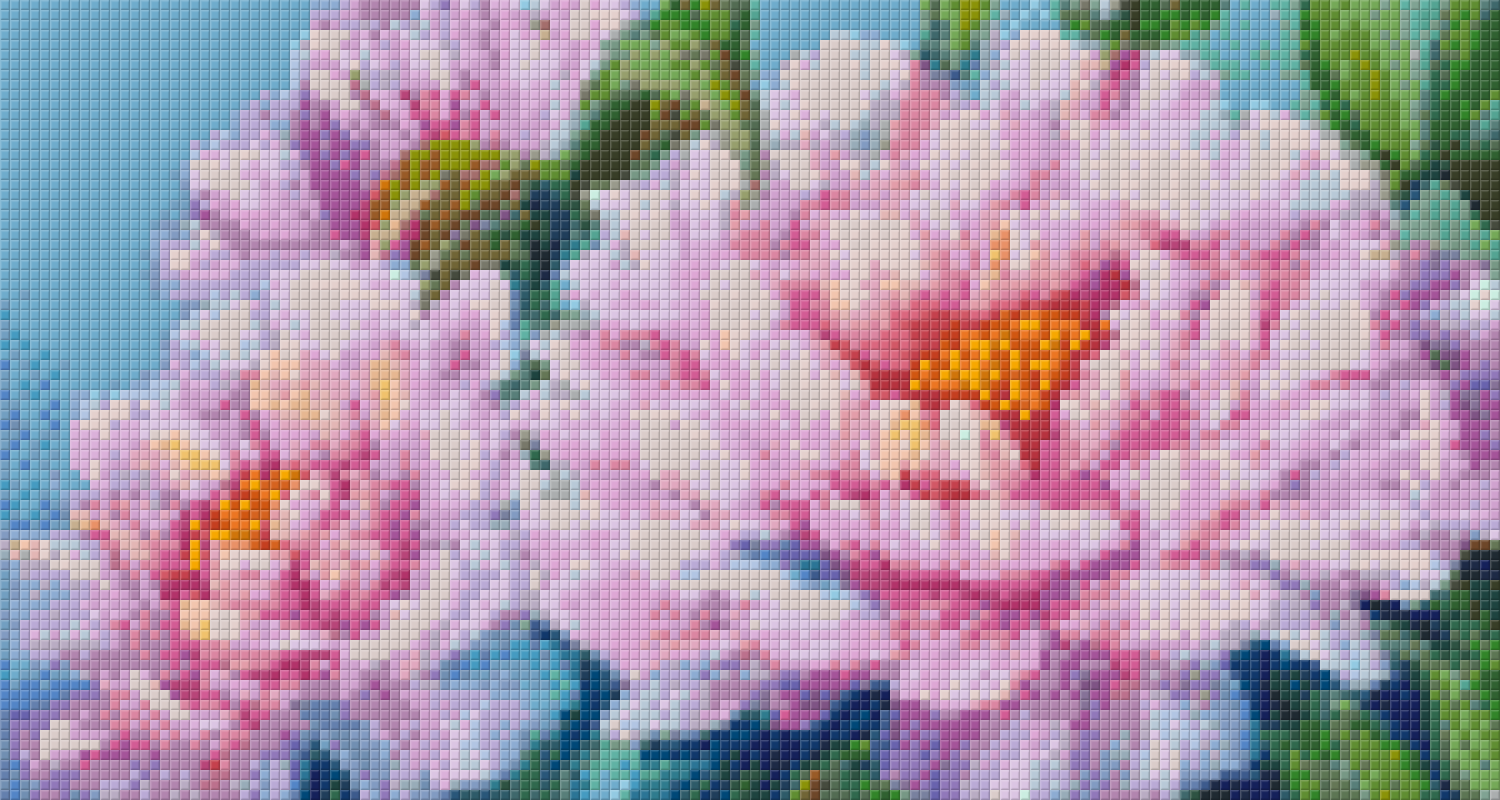 Pixelhobby Klassik Vorlage - Rosa Blumen