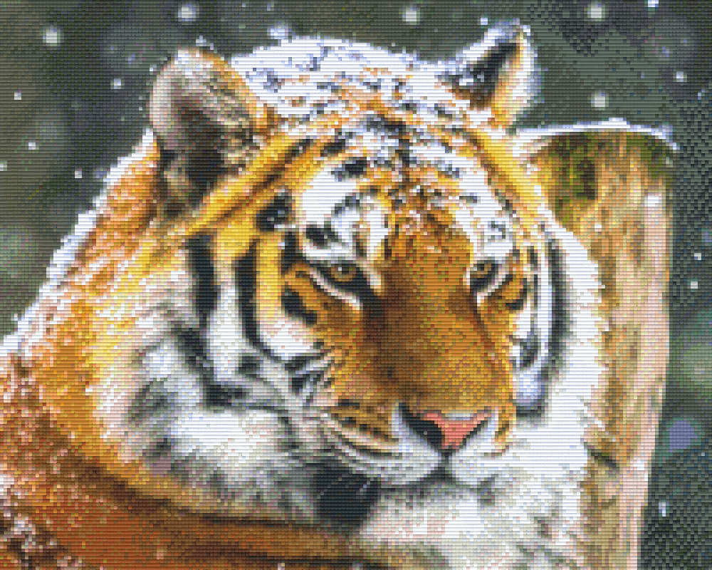 Pixelhobby Klassik Vorlage - Tiger im Schnee