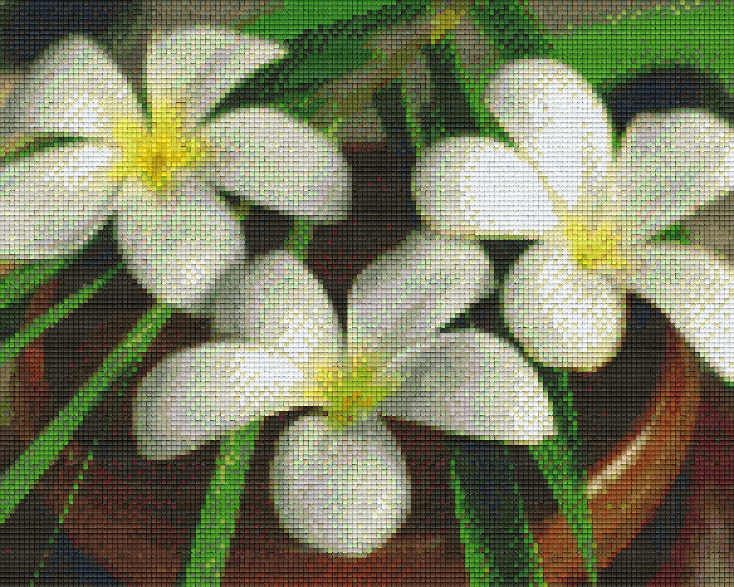 Pixelhobby Klassik Vorlage - weiße Blumen