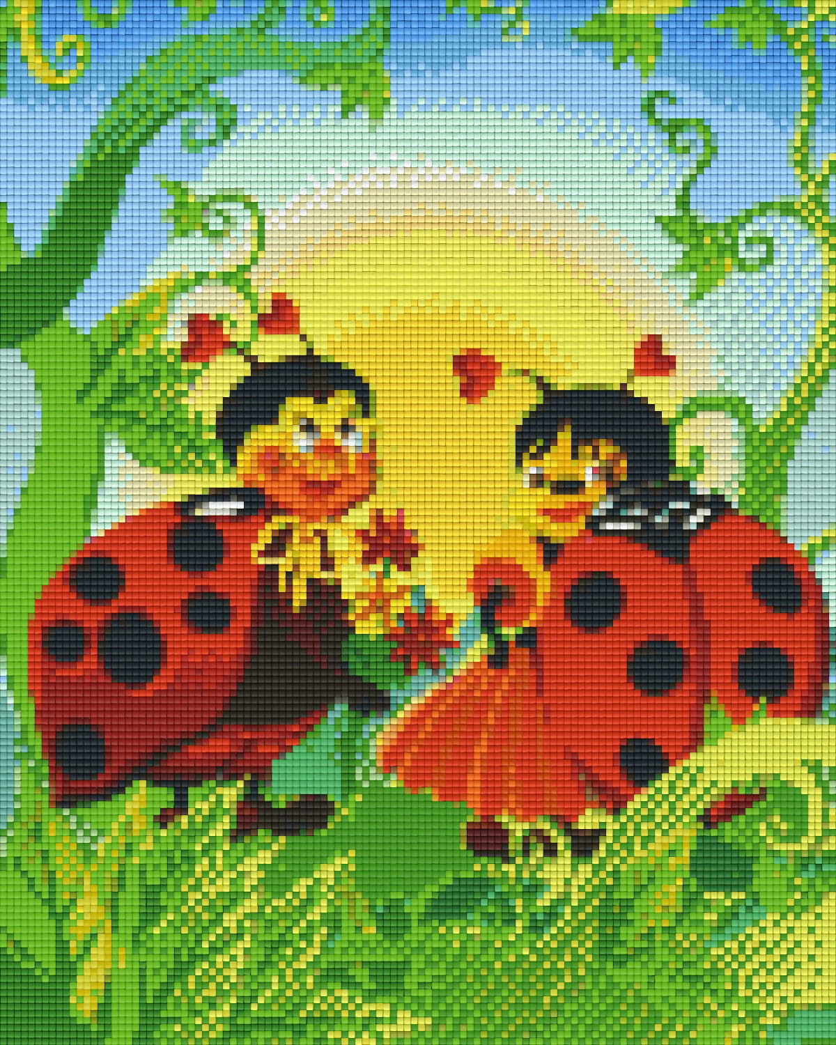 Pixelhobby Klassik Vorlage - Zwei Marienkäfer