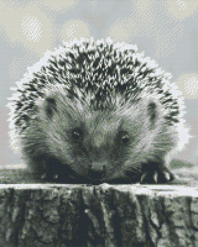Pixelhobby Klassik Vorlage - Igel s/w