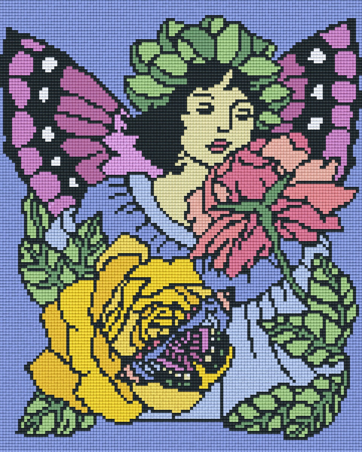Pixelhobby Klassik Vorlage - Blumenfee
