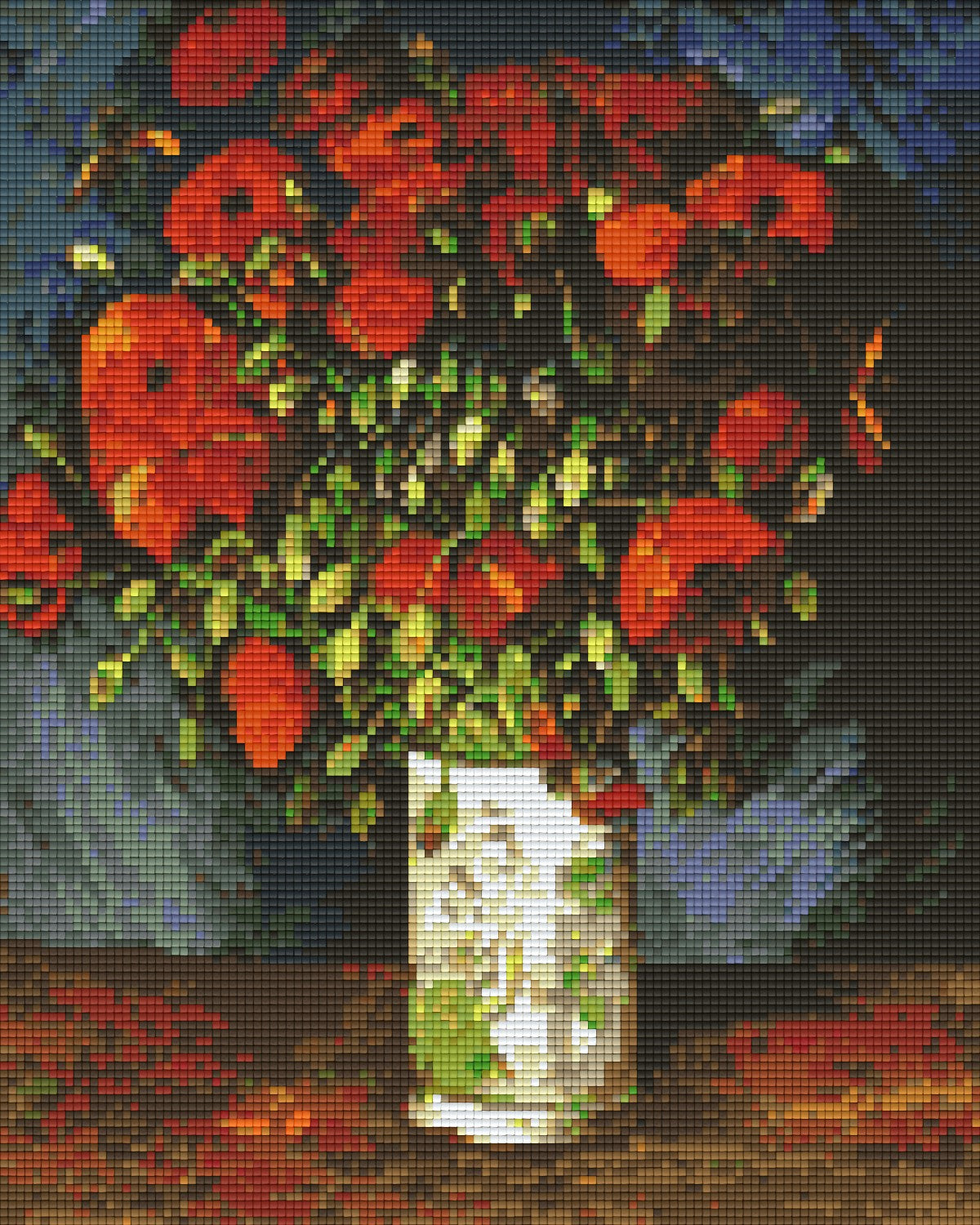 Pixelhobby Klassik Vorlage - Vase mit rotem Klatschmohn VvG