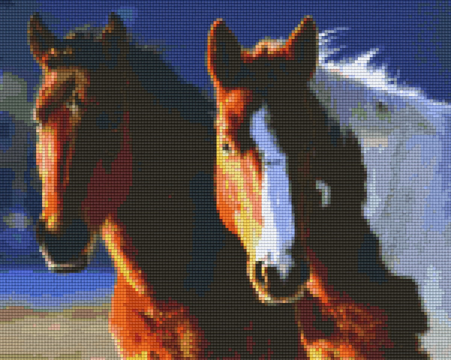 Pixelhobby Klassik Vorlage - Pferde