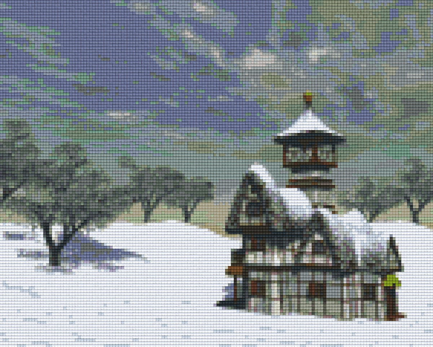 Pixelhobby Klassik Vorlage - Märchenhaus im Schnee