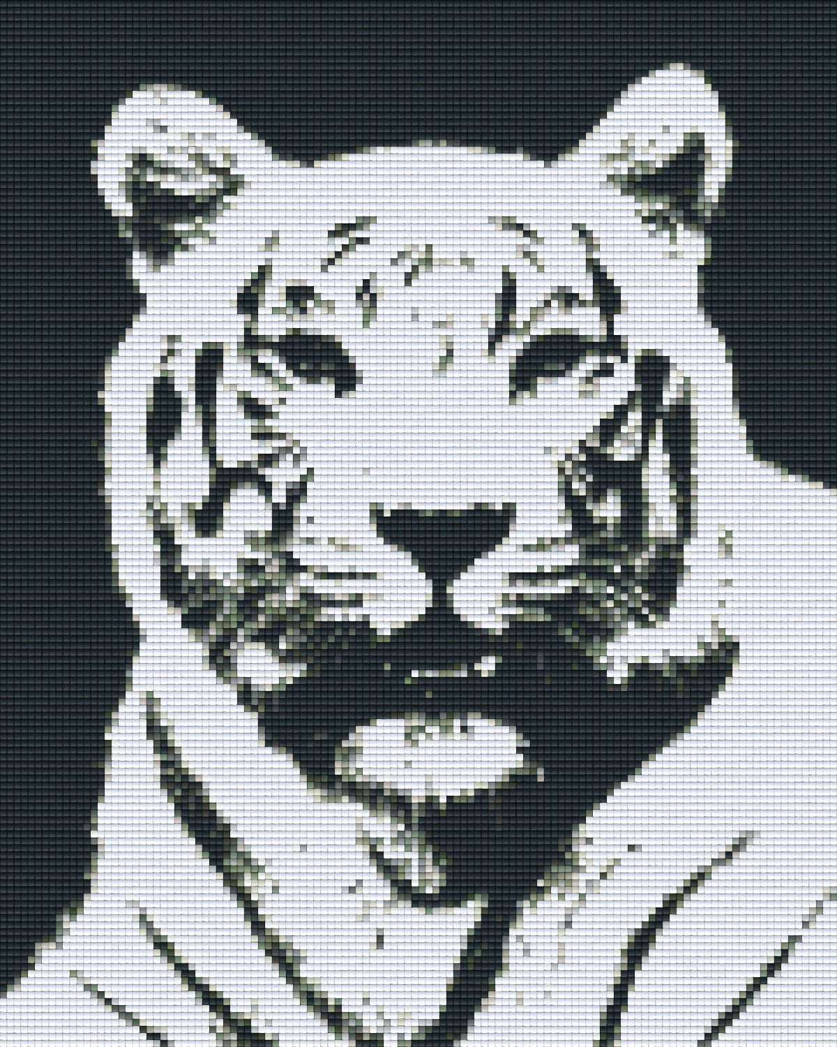 Pixelhobby Klassik Vorlage - Tiger schwarz/weiß