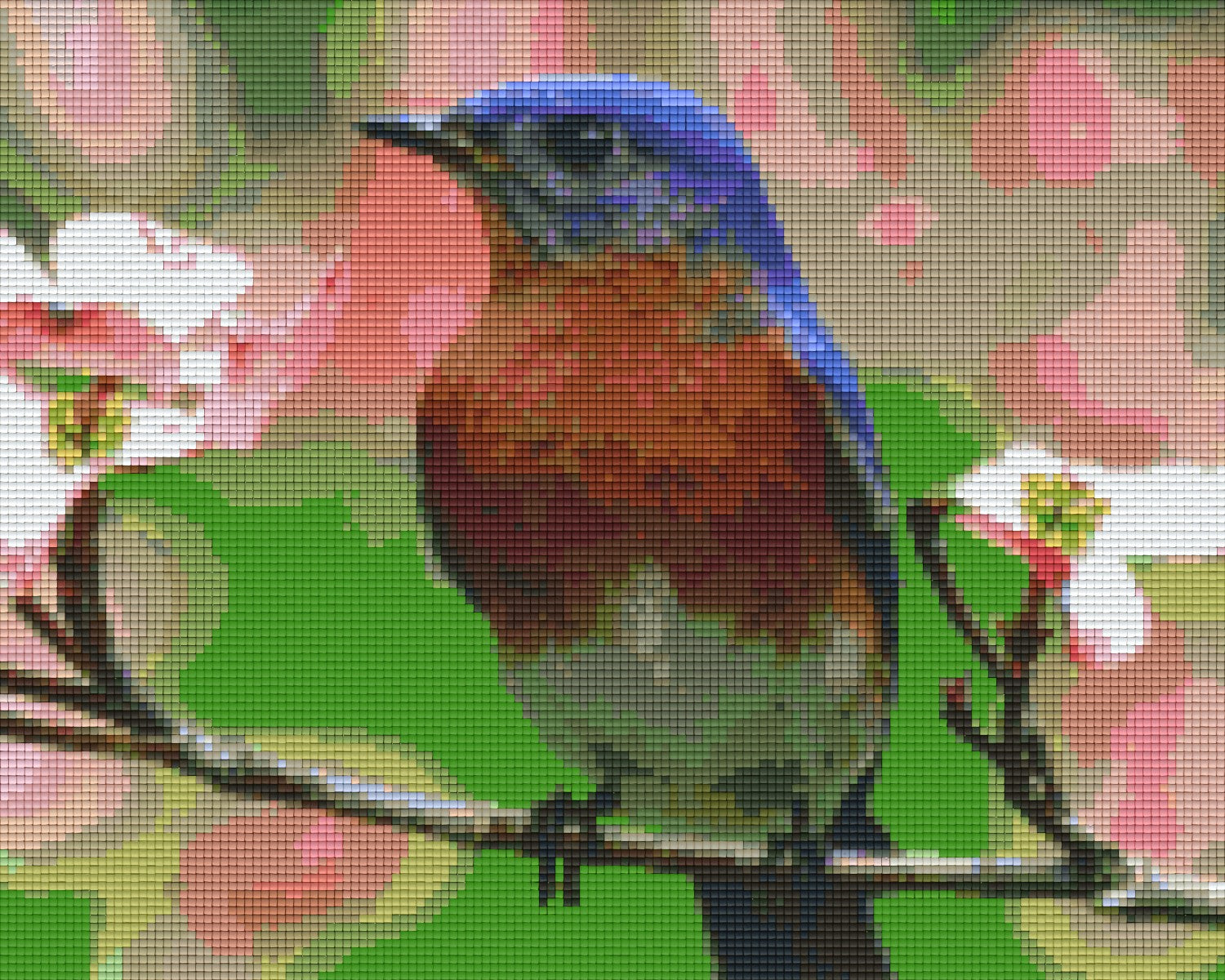 Pixelhobby Klassik Vorlage - Vogel mit Blume