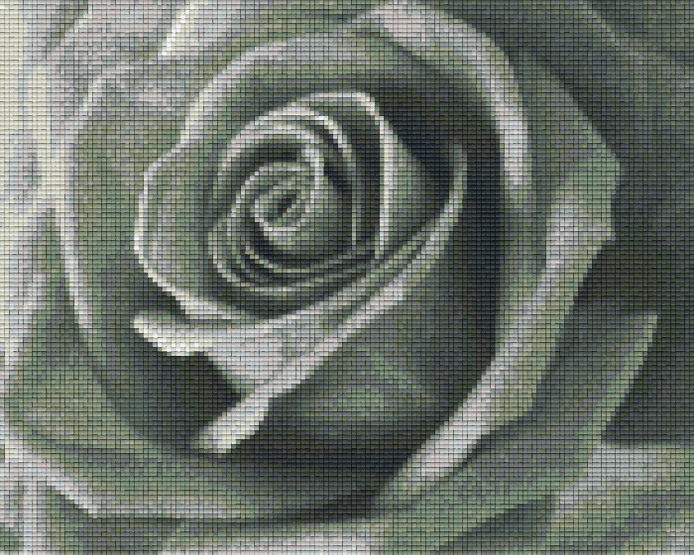 Pixelhobby Klassik Vorlage - Rose s/w