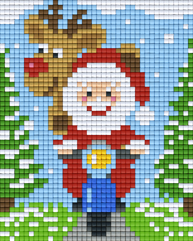 Pixelhobby Klassik Set - Weihnachtsmann mit Rentier